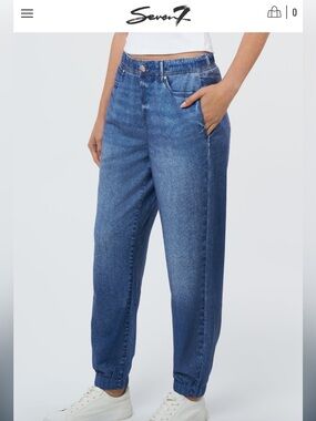 MWOT Seven Denim Illusion Cotton Terry Sweatpant Jean Jogger - Blue